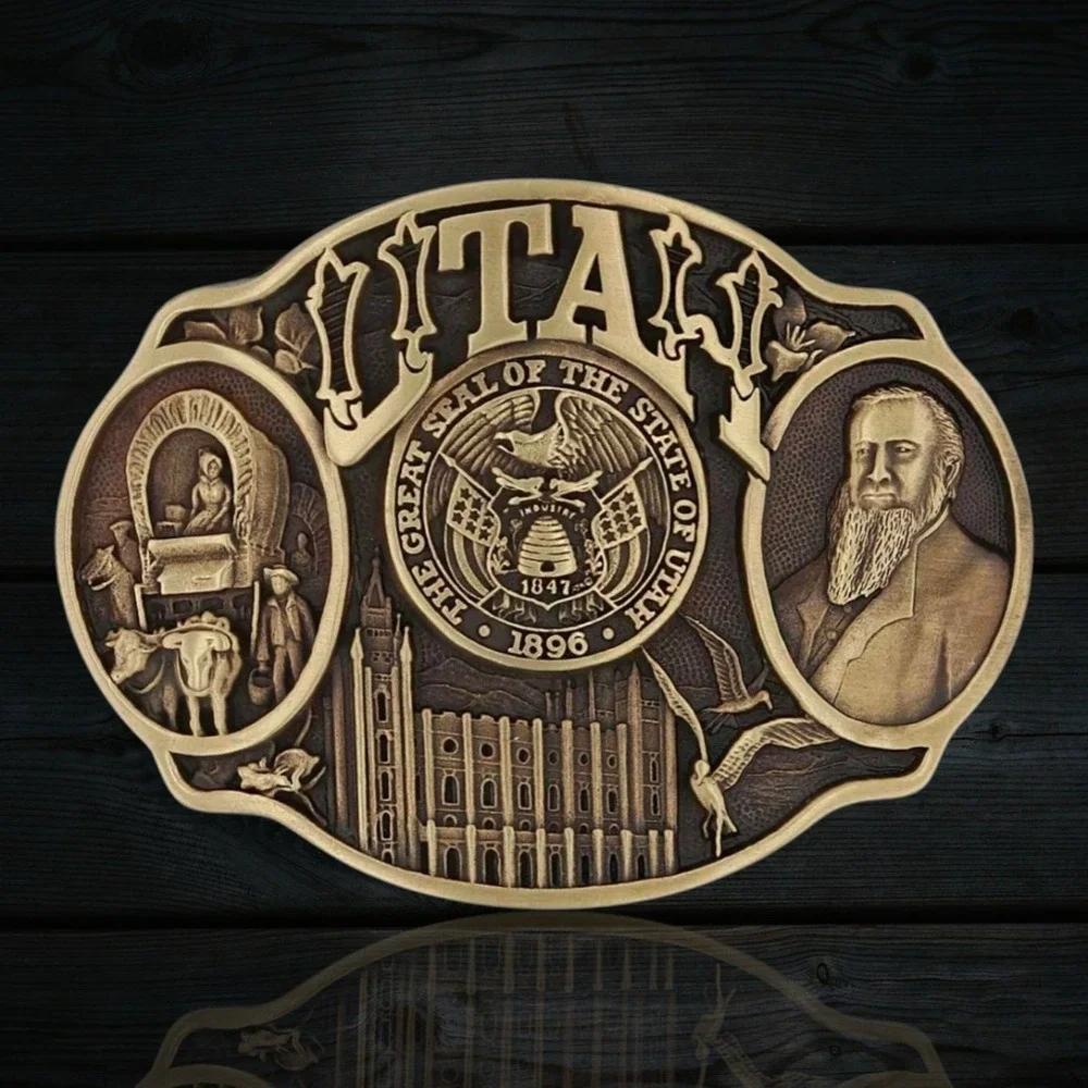 Montana Silversmiths Utah State Heritage Attitude Belt Buckle - 60811UTC New!
